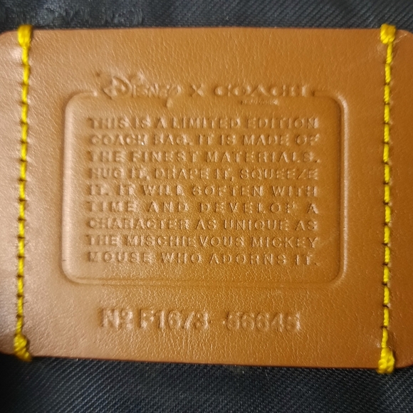 Ltd Ed DISNEY X COACH Mickey Mouse Dark Red Leather Tote Tag Shoulder Bag - Picture 16 of 16